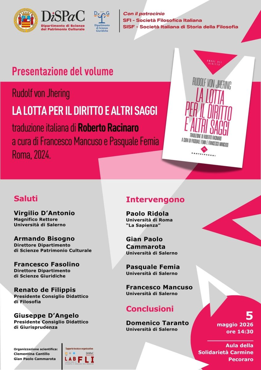 Presentazione del volume di Rudolf&nbsp;von Jhering "La lotta per il diritto e altri saggi"