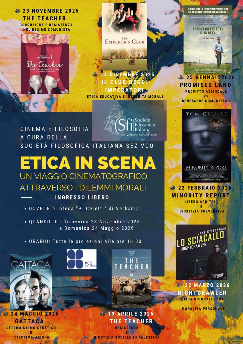 Cineforum "Etica in scena. Un viaggio cinematografico tra i dilemmi morali" (SFI Verbano Cusio Ossola)