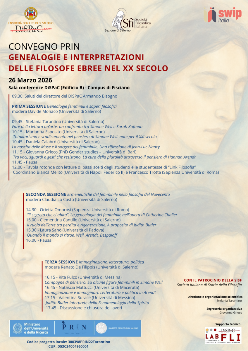 Genealogie e interpretazioni delle filosofe ebree nel XX secolo (SFI Salerno)