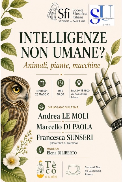 Intelligenze non umane? Animali, piante, macchine (SFI Palermo)