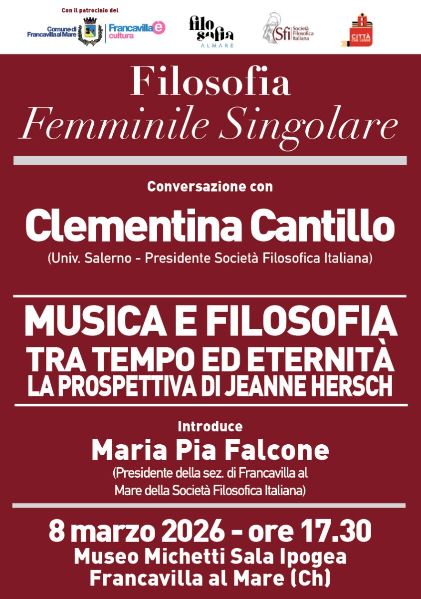 Musica e filosofia tra tempo ed eternit&agrave; - con Clementina Cantillo