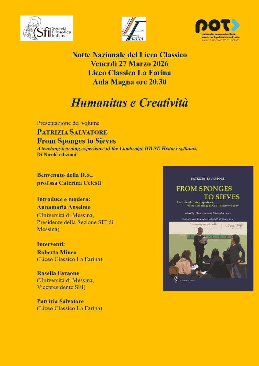 Notte Nazionale del Liceo Classico "Humanitas e Creativit&agrave;"