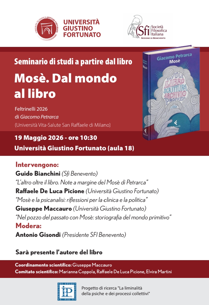 Seminario di studi a partire dal libro "Mos&egrave;. Dal mondo al libro" (SFI Benevento)