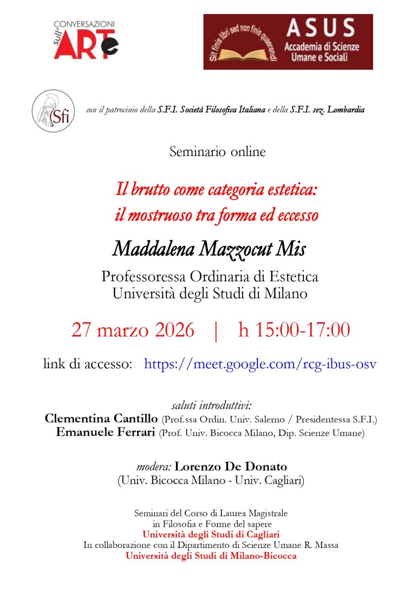 Seminario "Il brutto come categoria estetica: il mostruoso tra forma ed eccesso" (SFI Lombarda)