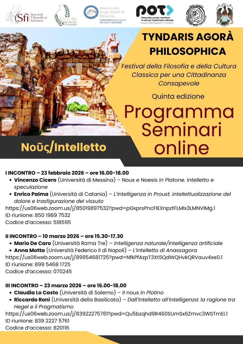 Tyndaris Agor&agrave; Philosophica. Festival della Filosofia e della Cultura Classica per una Cittadinanza Consapevole - V Edizione