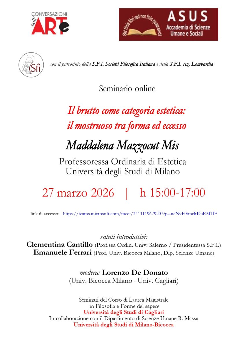 Seminario "Il brutto come categoria estetica: il mostruoso tra forma ed eccesso" (SFI Lombarda)