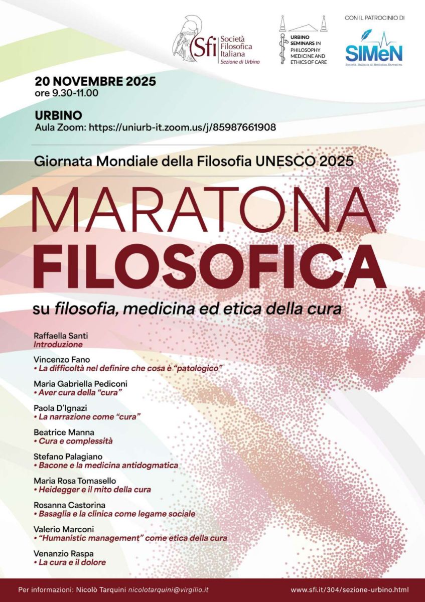 Maratona filosofica. Su filosofia, medicina ed etica della cura (SFI Urbino per la GMF)