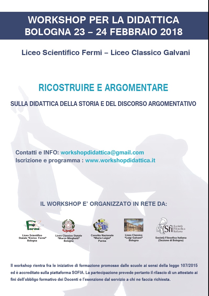 Sezione di Bologna: RICOSTRUIRE E ARGOMENTARE - WORKSHOP SULLA DIDATTICA DELLA STORIA E DEL DISCORSO ARGOMENTATIVO