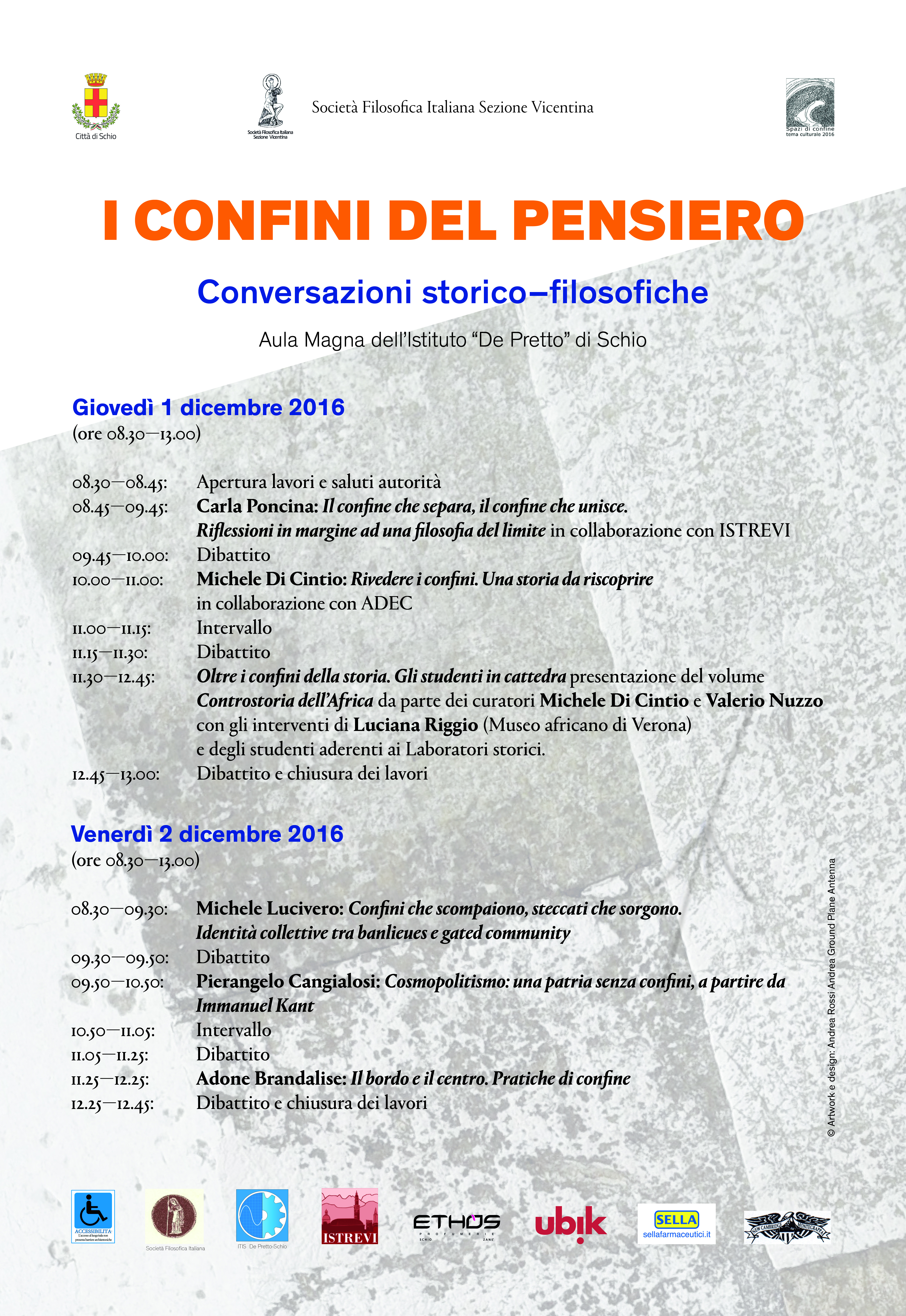 Sezione Vicentina - I Confini del pensiero. Conversazioni storico-filosofiche