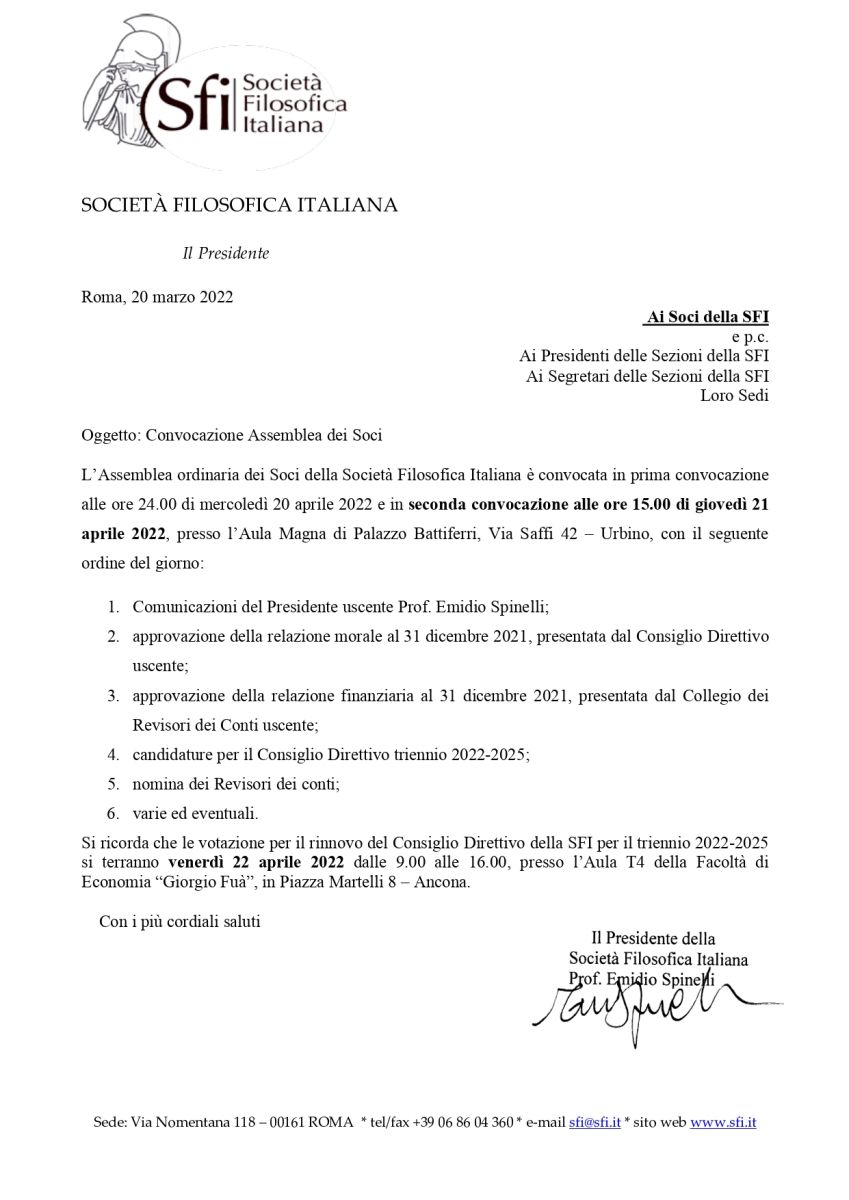 Convocazione Assemblea dei Soci 2022