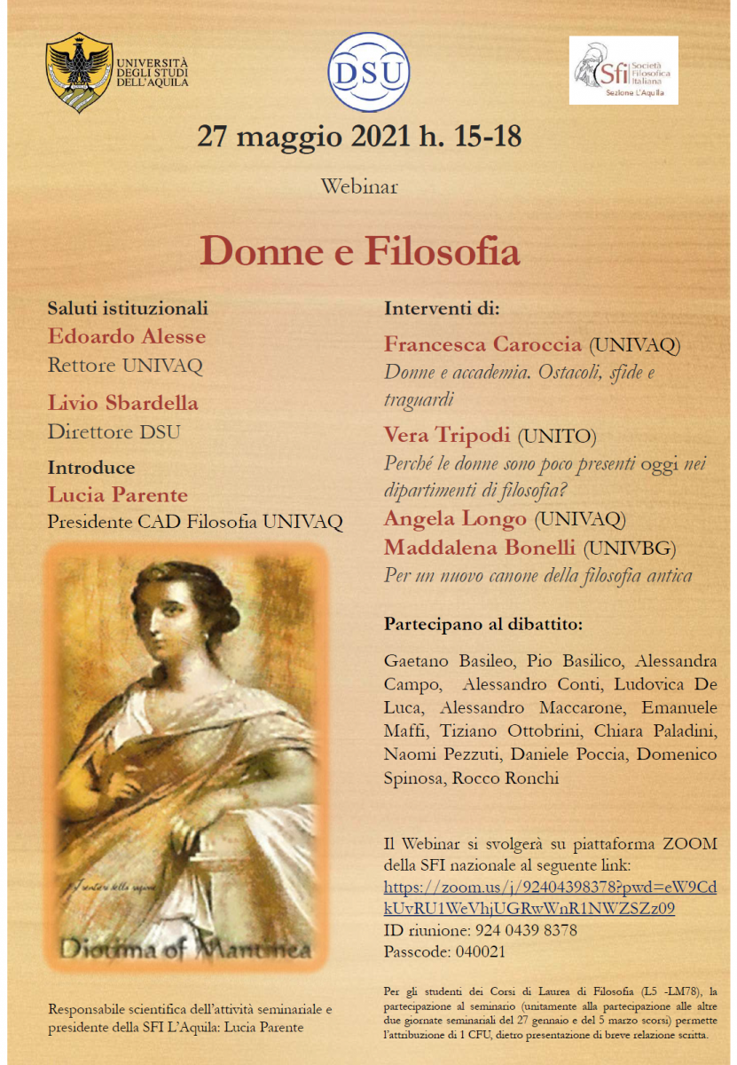 Sezione L'Aquila - Webinar: Donne e Filosofia