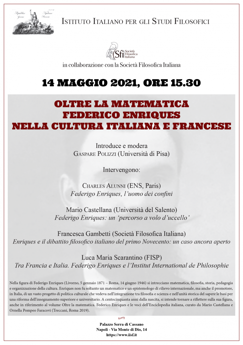 OLTRE LA MATEMATICA FEDERICO ENRIQUES NELLA CULTURA ITALIANA E FRANCESE