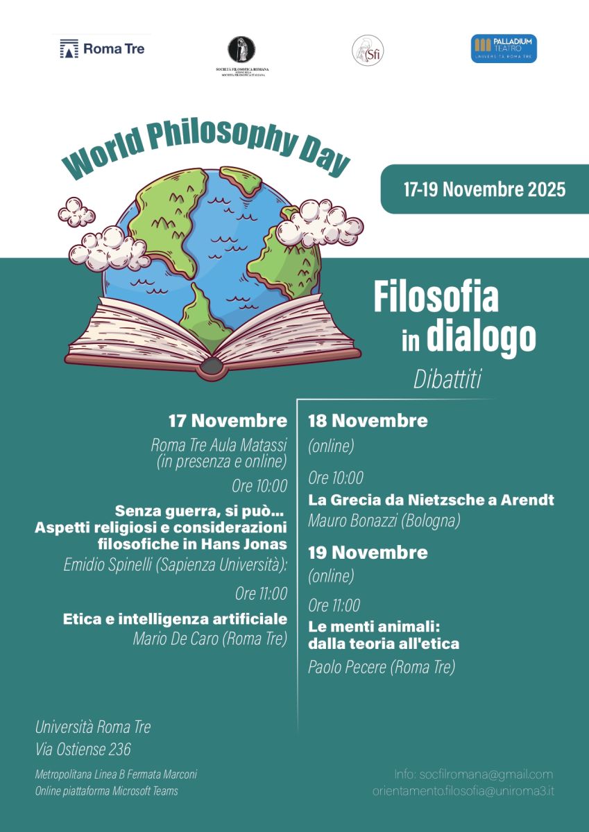 Sezione Romana e Dipartimento FilCoSpe di Roma Tre - Filosofia in Dialogo (World Philosophy Day)