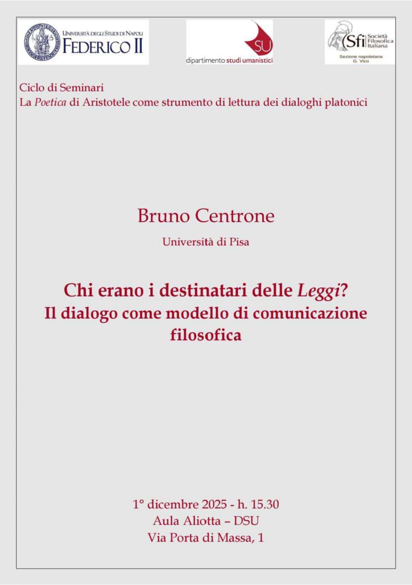 La Poetica di Aristotele come strumento di lettura dei dialoghi platonici (SFI Napoli "Giambattista Vico")