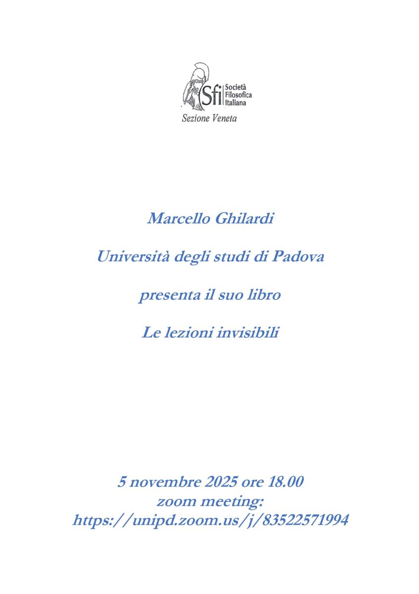 Presentazione libro: Le lezioni invisibili (SFI Veneta)