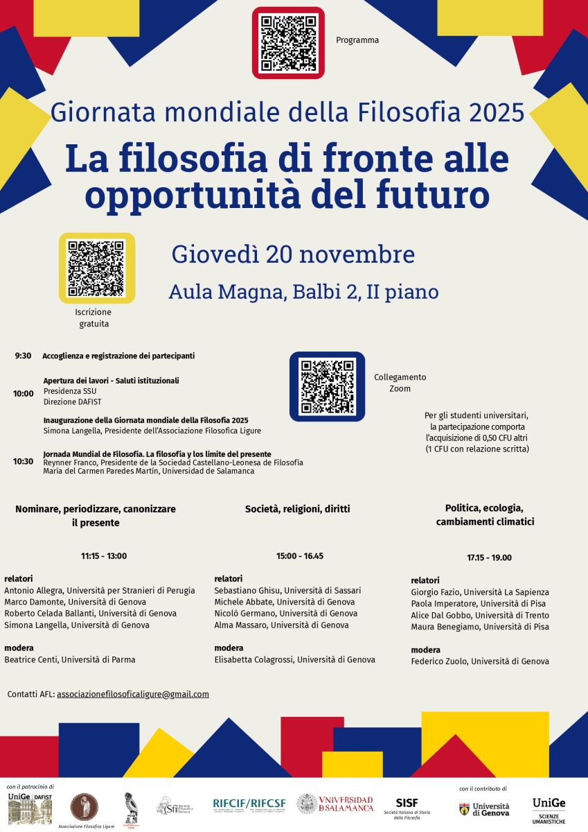 La filosofia di fronte alle opportunit&agrave; del futuro (SFI Ligure per la GMF)