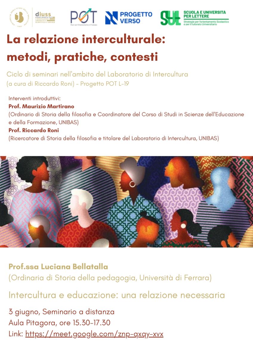 La relazione interculturale: metodi, pratiche, contesti - Ciclo di seminari nell'ambito del Laboratorio di Intercultura