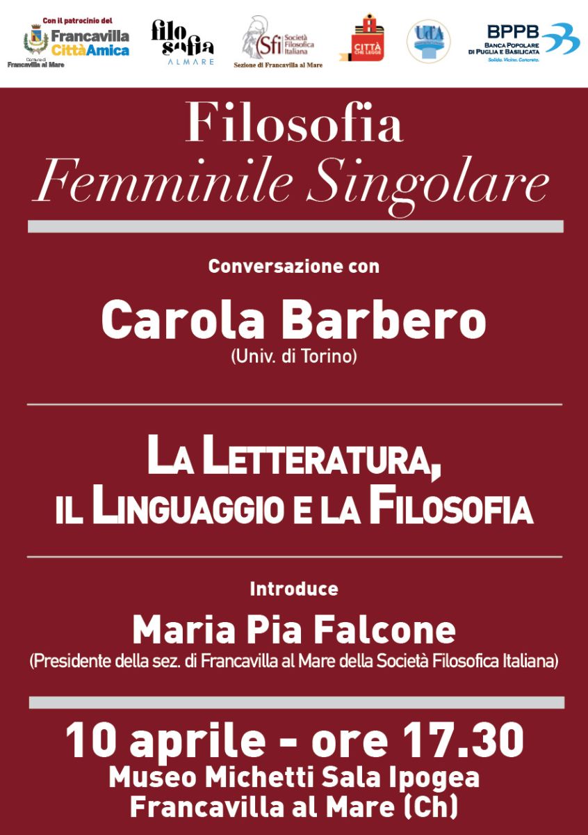 Filosofia Femminile Singolare - Conversazione con Carola Barbero