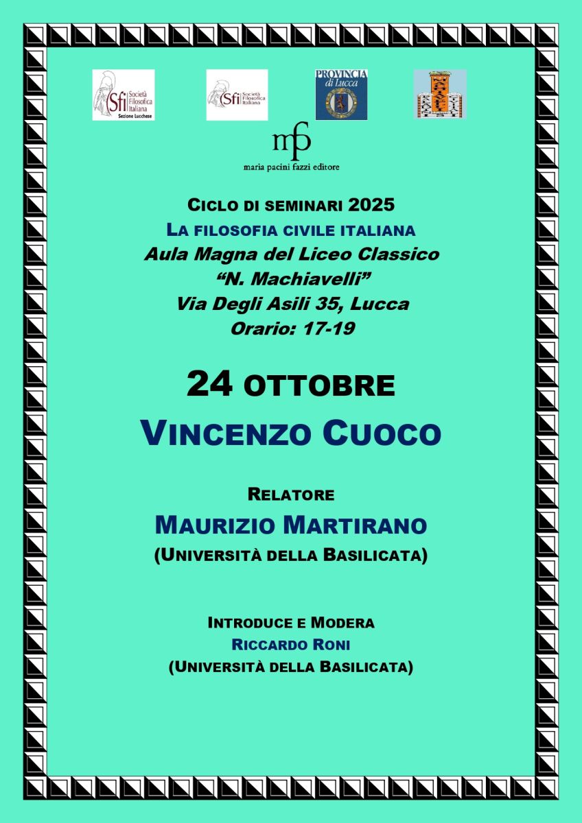 CICLO DI SEMINARI 2025 - LA FILOSOFIA CIVILE ITALIANA: VINCENZO CUOCO