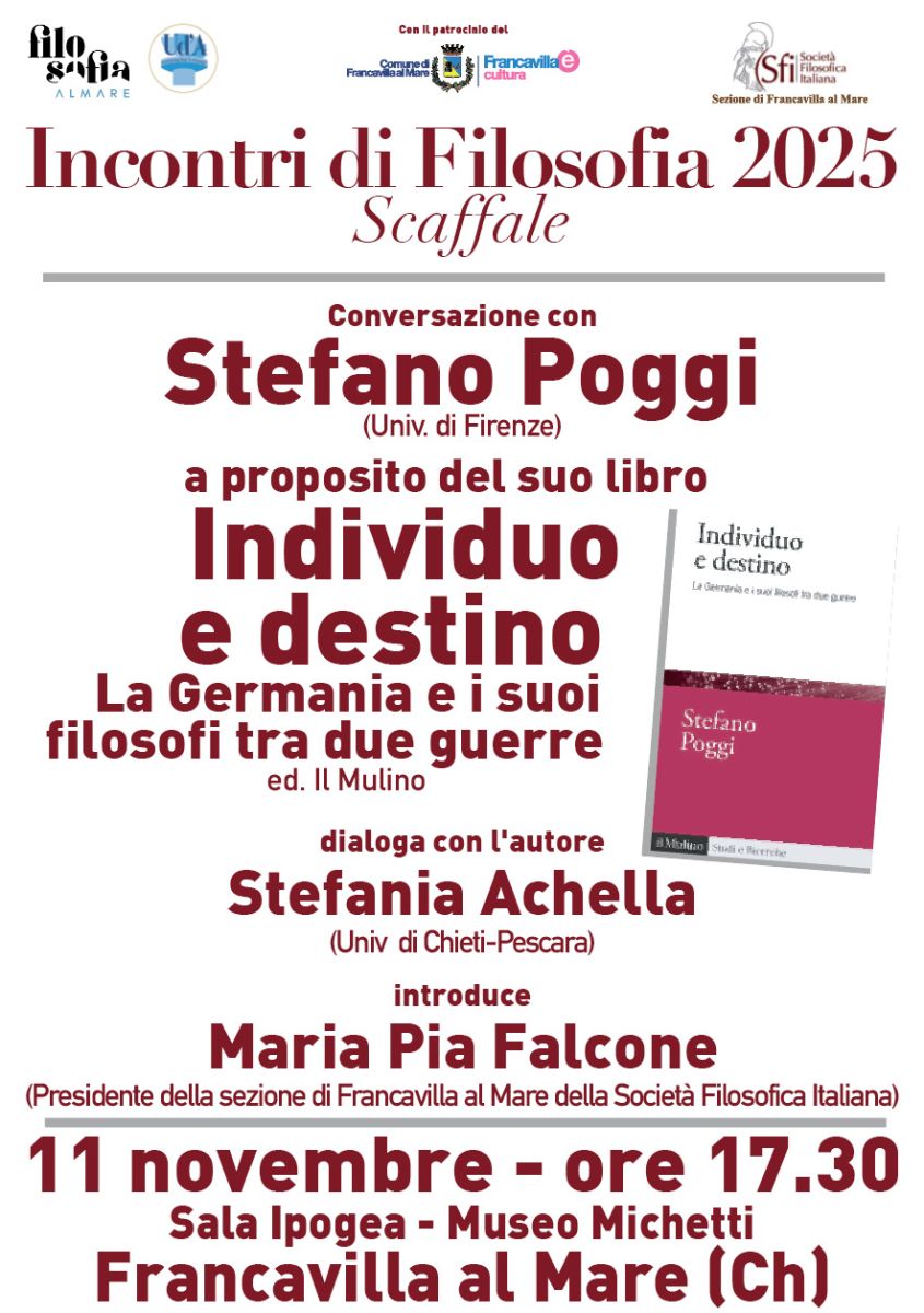 Incontri di Filosofia 2025 - Stefano Poggi a proposito del libro Individuo e destino