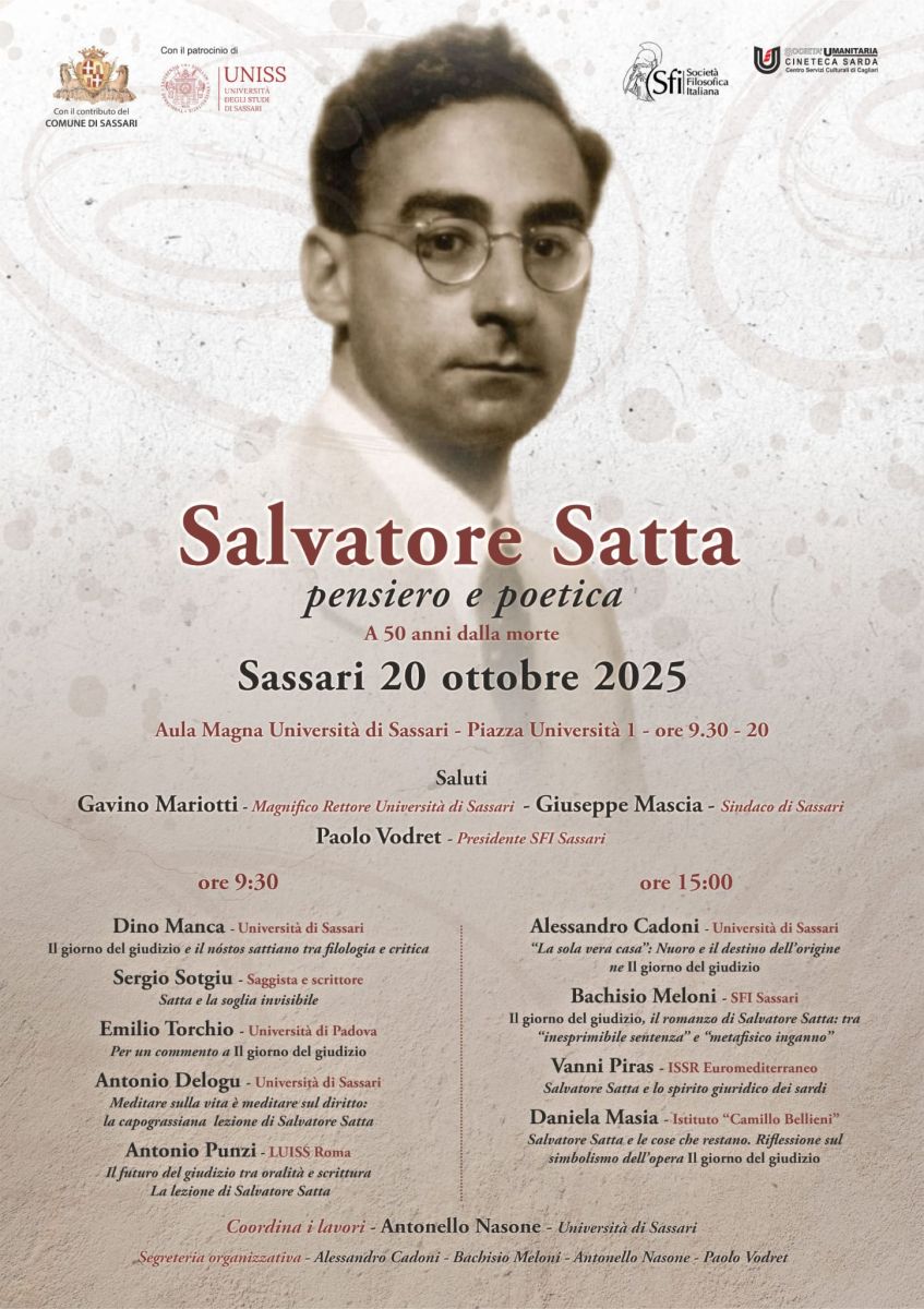 Sezione di Sassari - Salvatore Satta. Pensiero e poetica