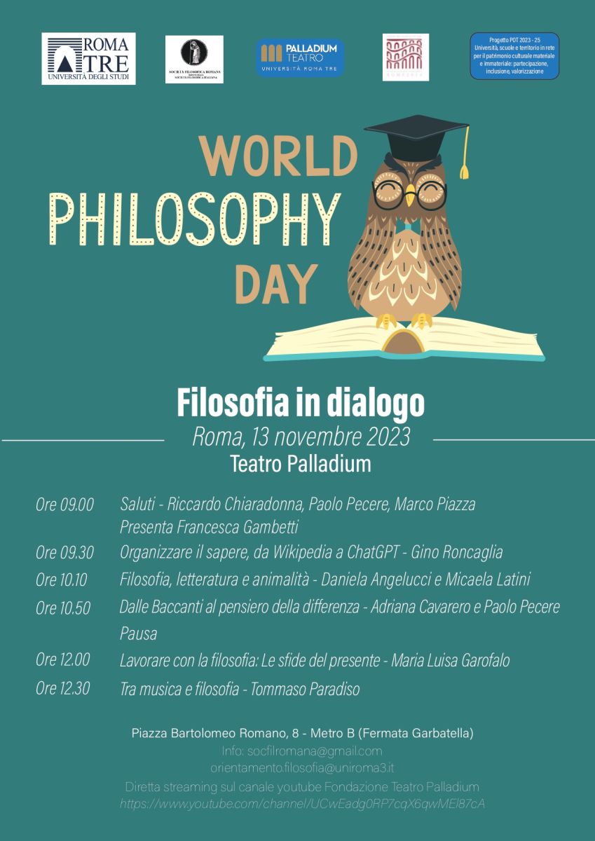 World Philosophy Day - Filosofia in dialogo (Teatro Palladium)