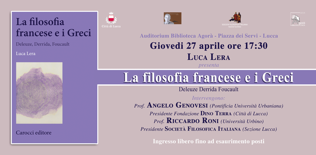 Presentazione del volume "La filosofia francese e i Greci" di Luca Lera