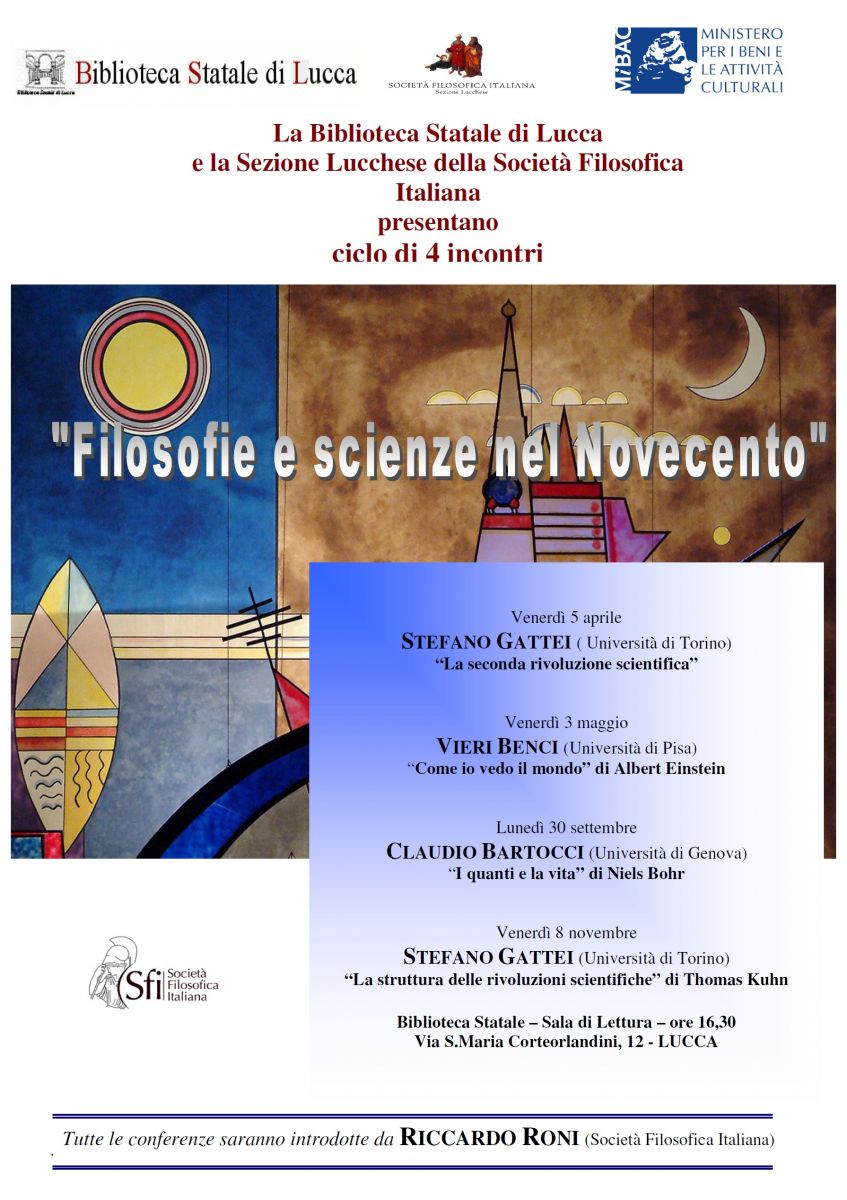 Ciclo di incontri: Filosofie e scienze nel Novecento