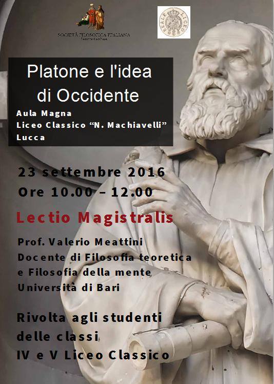 PLATONE E L'IDEA DI OCCIDENTE - Lectio magistralis del prof. valerio Meattini