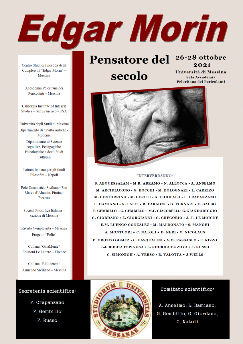 Sezione di Messina - Convegno Internazionale di Studi: Omaggio a Edgar Morin. Pensatore del secolo