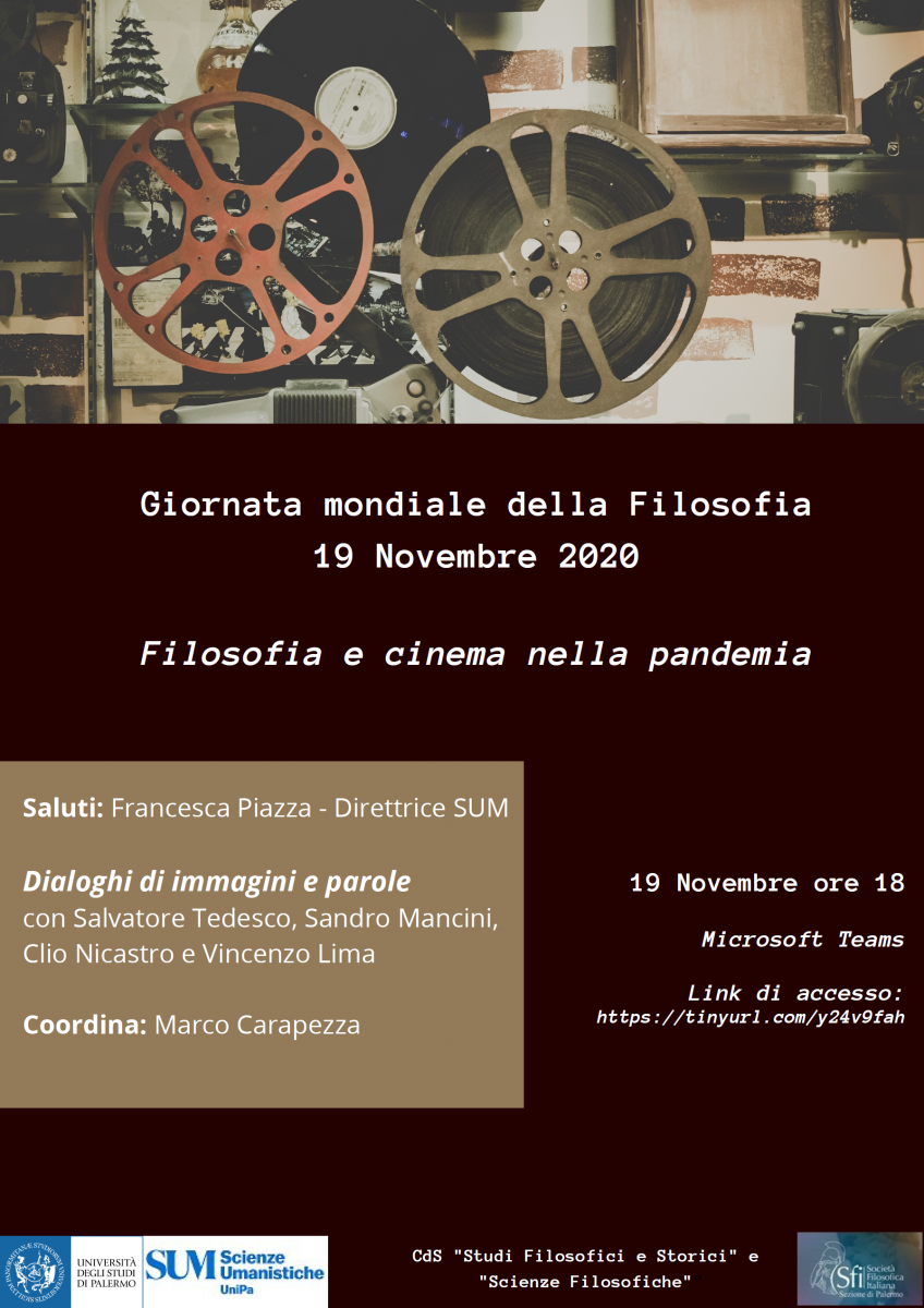 Giornata mondiale della Filosofia. Filosofia e cinema nella pandemia