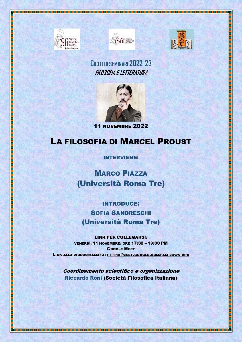 Sezione Lucchese - LA FILOSOFIA DI MARCEL PROUST