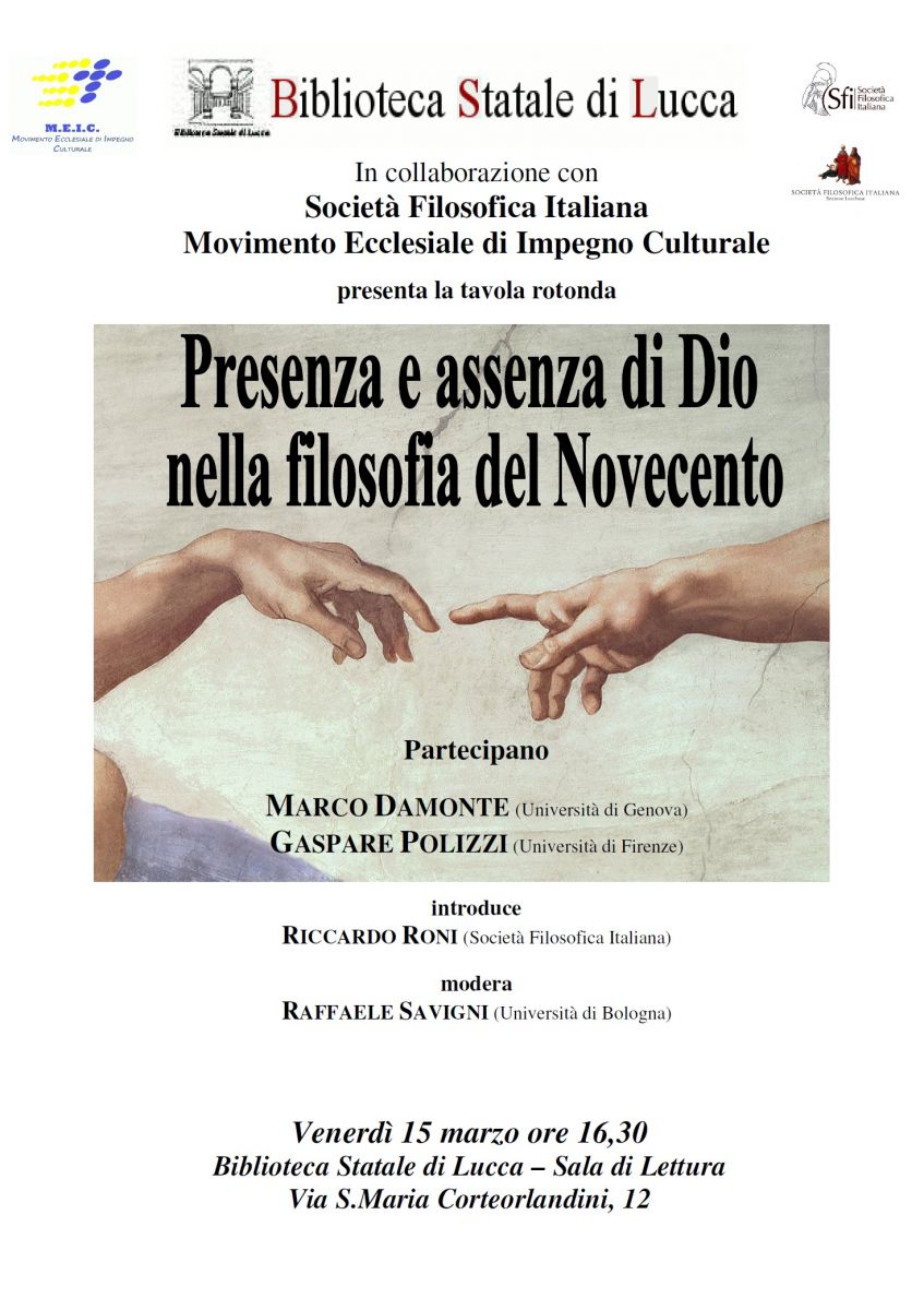 Tavola rotonda: Presenza e assenza di Dio nella filosofia del Novecento