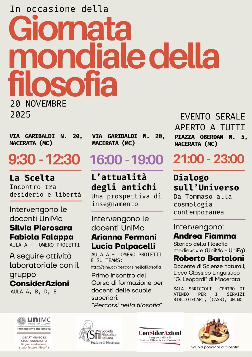 Sezione di Macerata - In occasione della Giornata Mondiale della Filosofia
