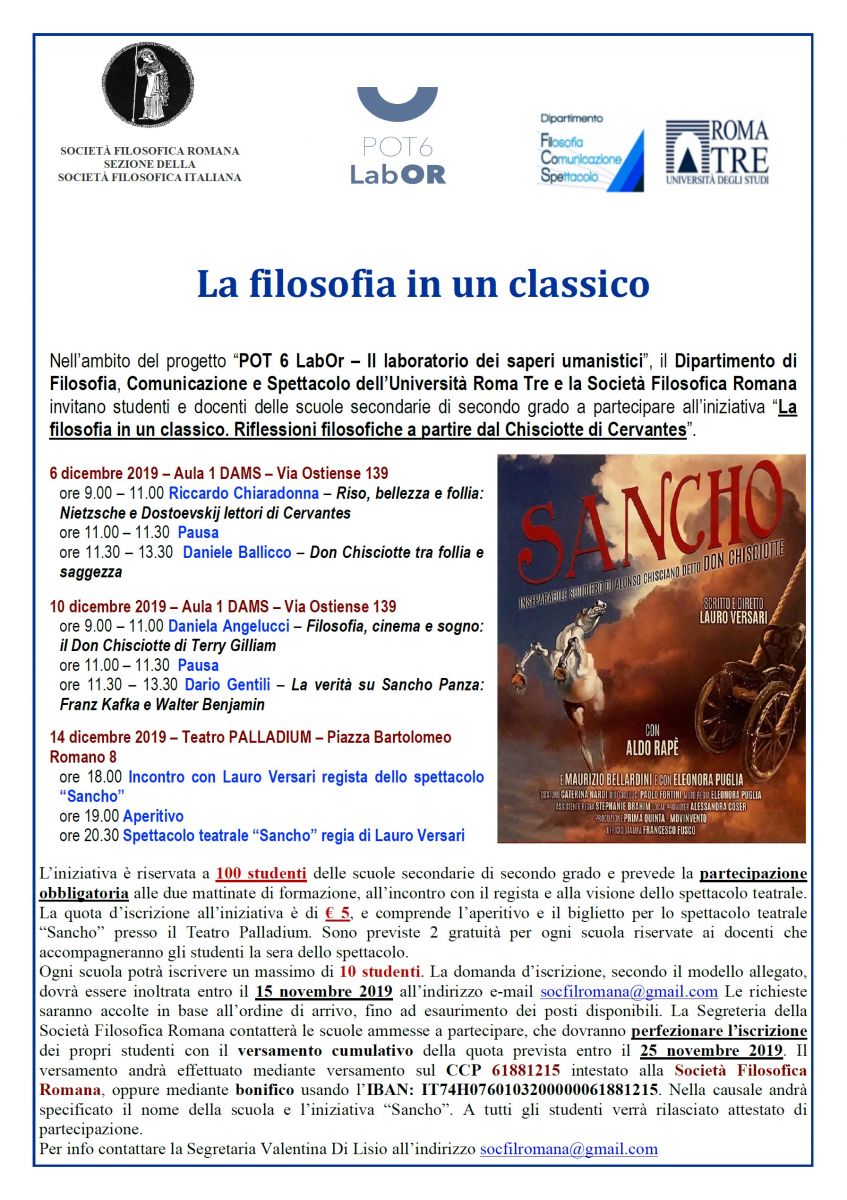 La filosofia in un classico. Sancho