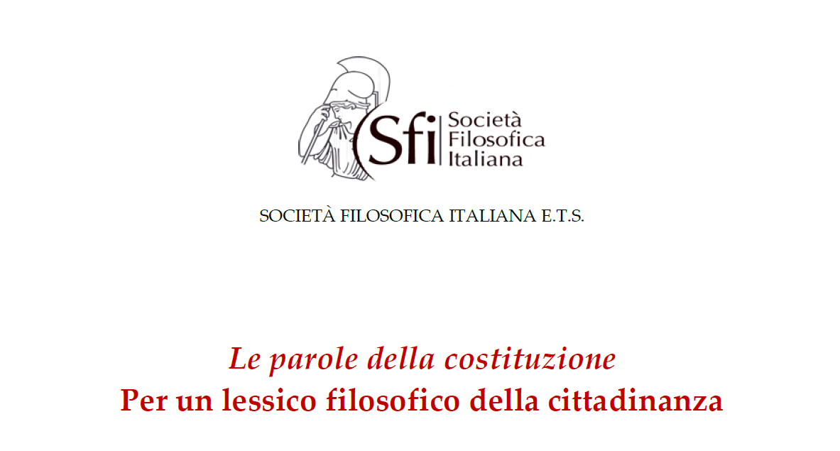 Corso di formazione - Le parole della costituzione. Per un lessico filosofico della cittadinanza