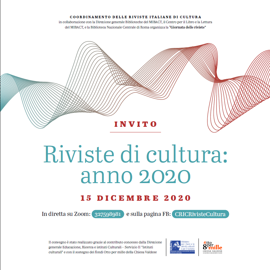 Invito: Riviste di cultura: anno 2020