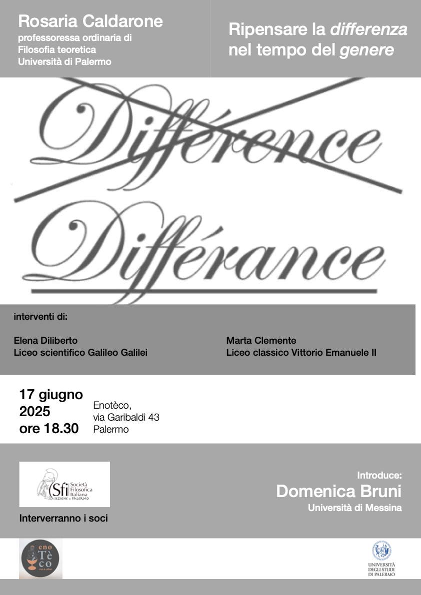 Ripensare la "differenza" nel tempo del "genere", Rosaria Caldarone (Unipa)