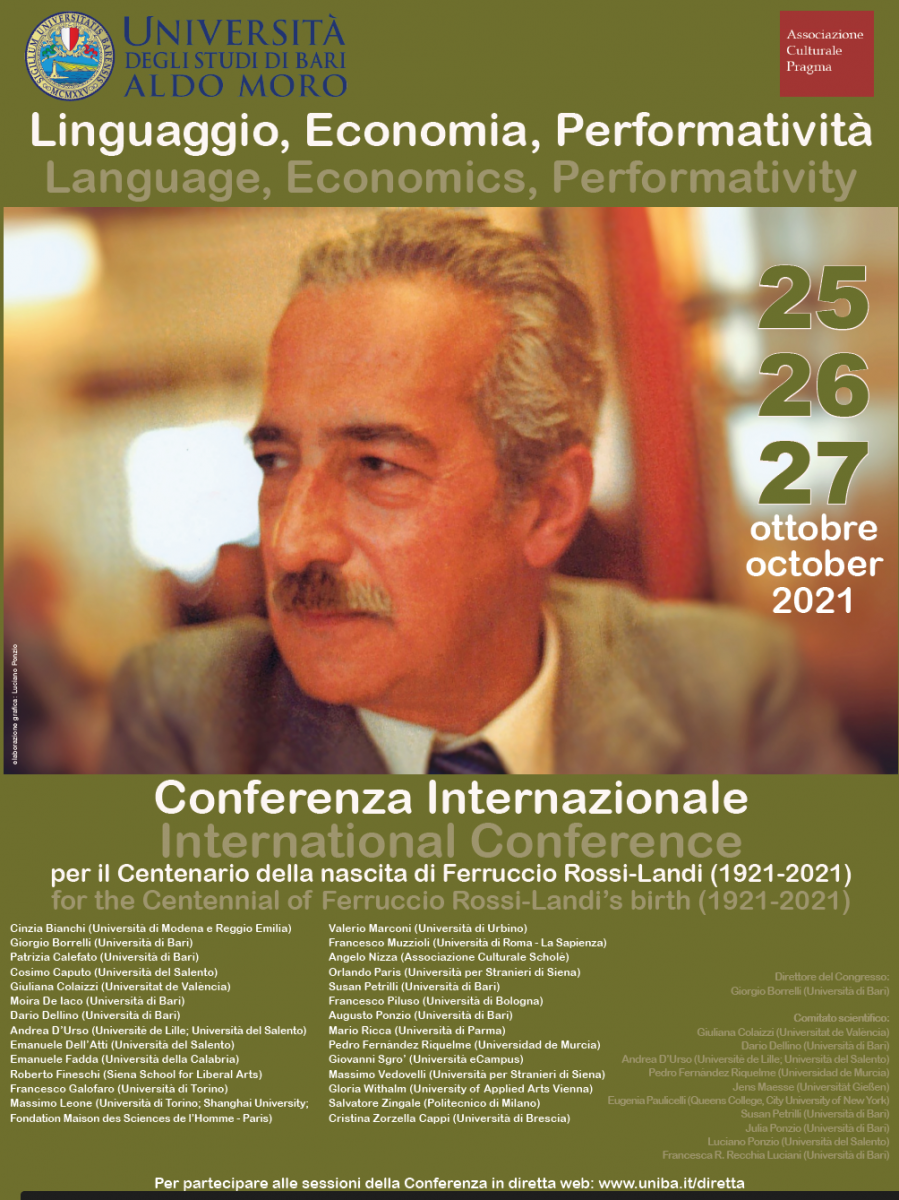 Il socio Valerio Marconi partecipa al Convegno Internazionale su Linguaggio, Economia, Performativit&agrave;