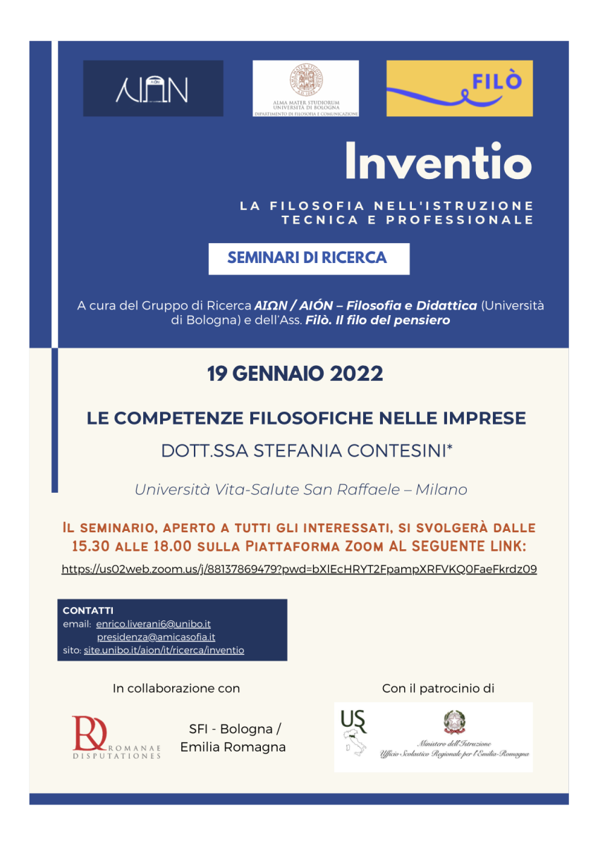 Progetto "Inventio" - Seminari di Ricerca Autunno 2021